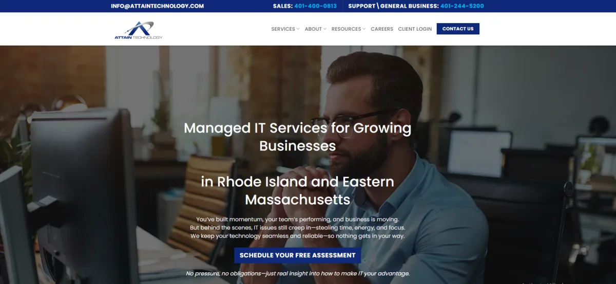 Attain Technology managed IT services Providence RI — homepage
