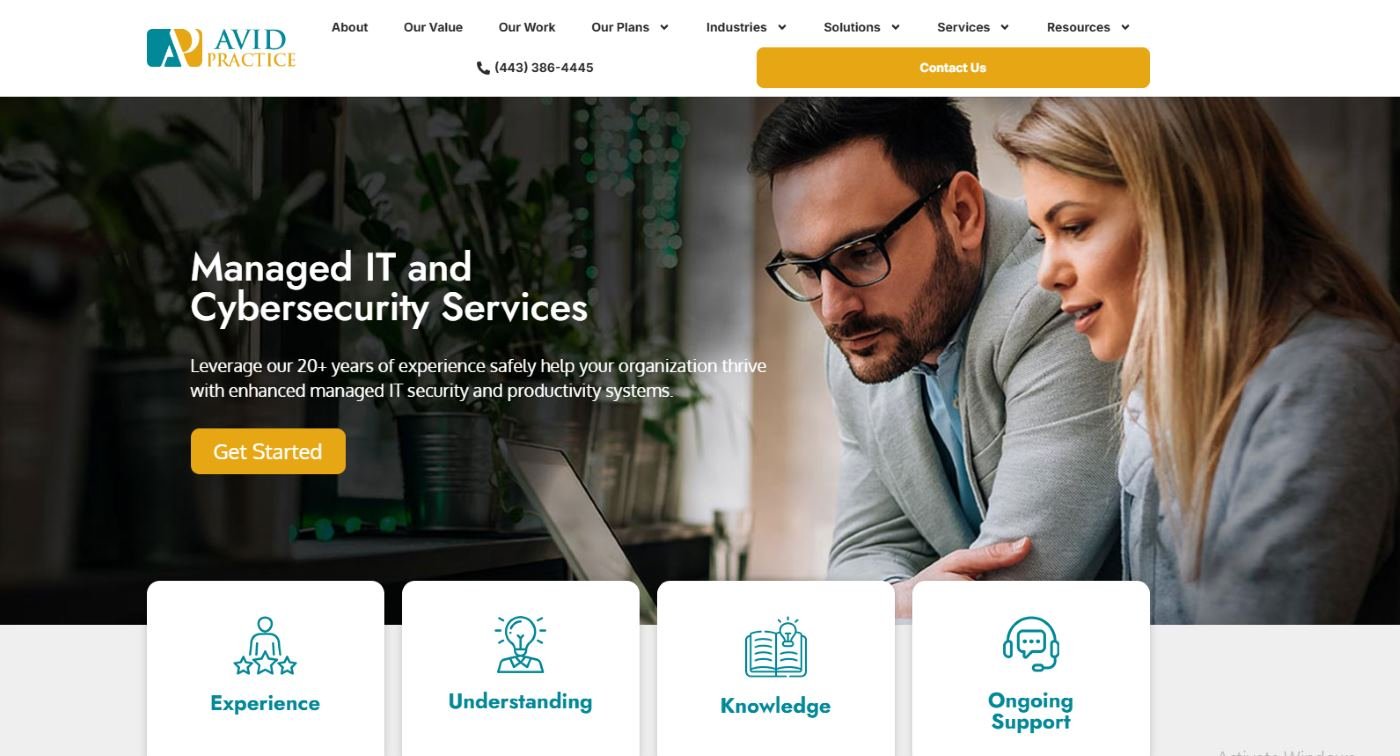 Avid Practice managed IT for medical and dental practices in Baltimore Maryland homepage