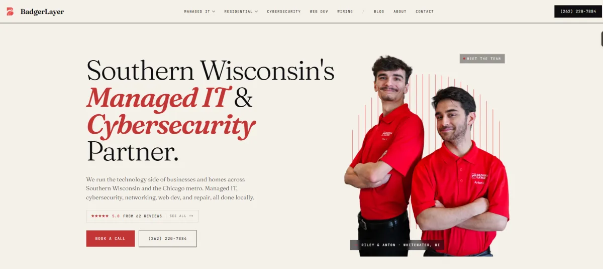 BadgerLayer Southern Wisconsin managed IT and cybersecurity homepage