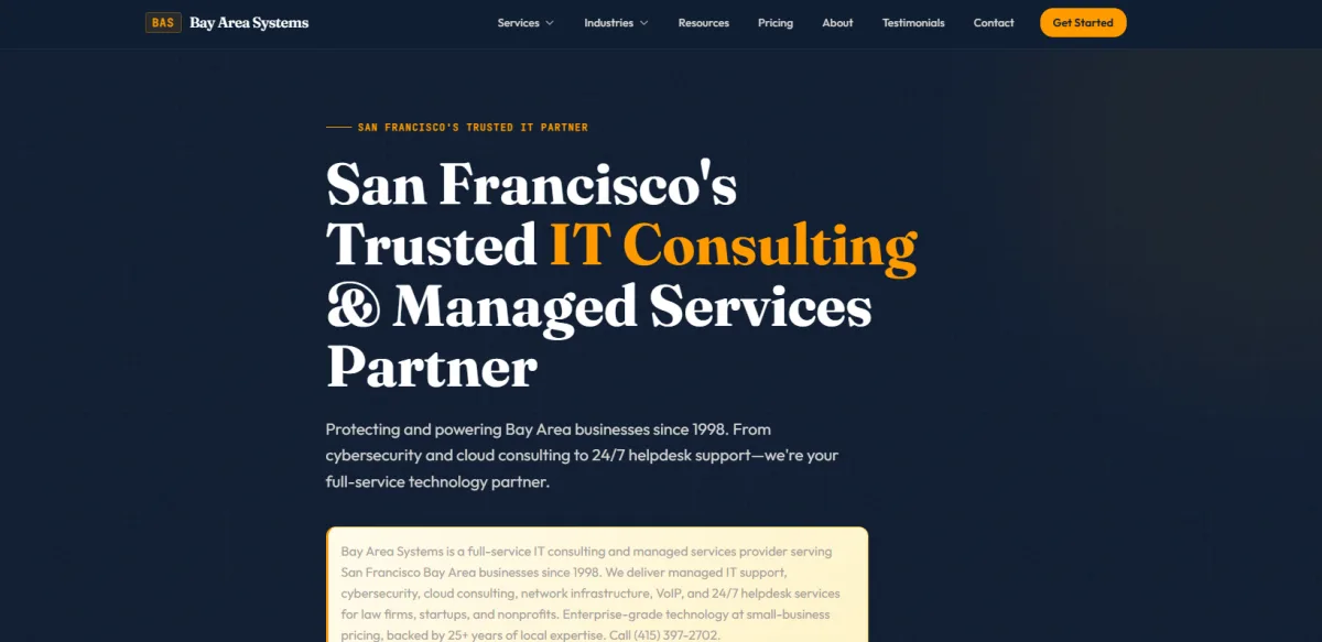 Bay Area Systems San Francisco IT consulting homepage