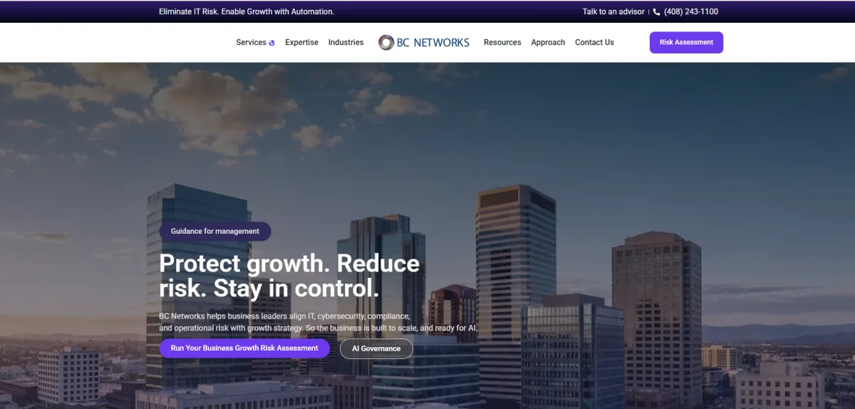 BC Networks Bay Area managed IT services homepage