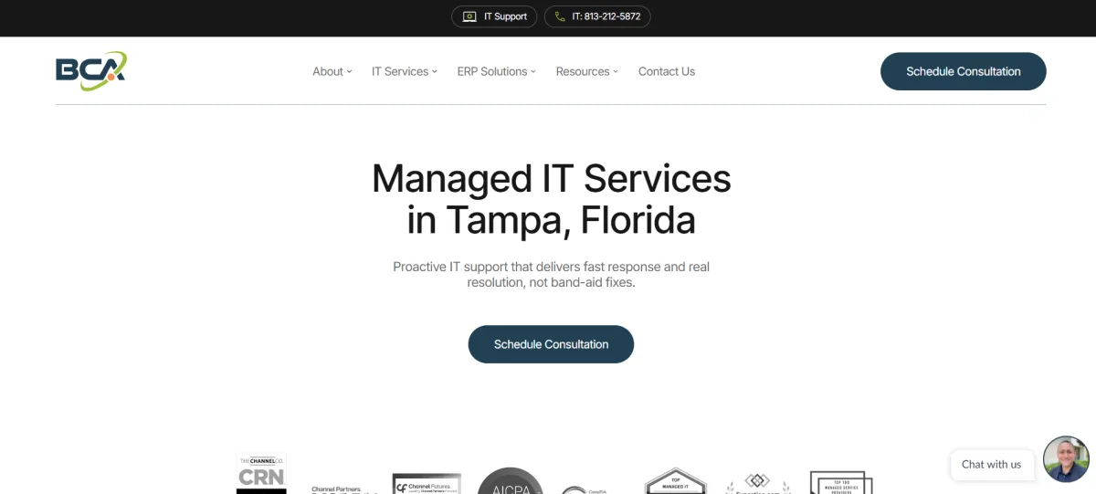 BCA IT managed IT services for real estate in Tampa homepage