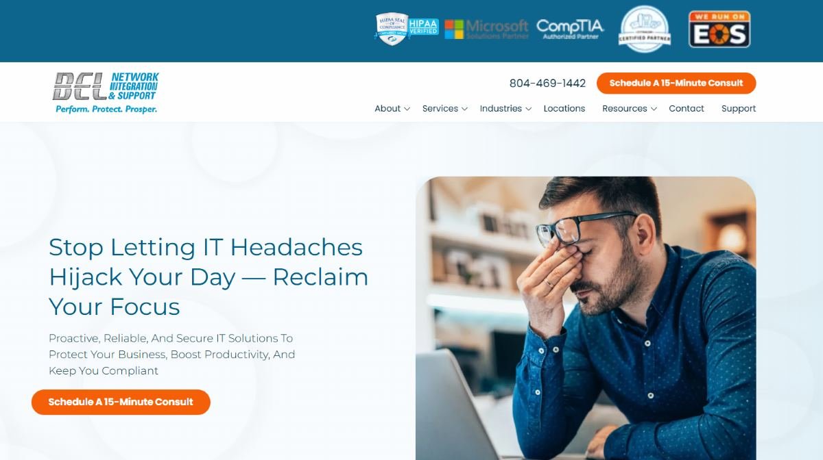 BELNIS BEL Network Integration Support managed IT legal professional services Chester Richmond VA homepage