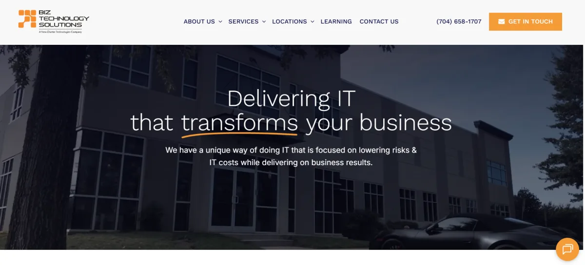 Biz Technology Solutions managed IT services for law firms in Charlotte homepage