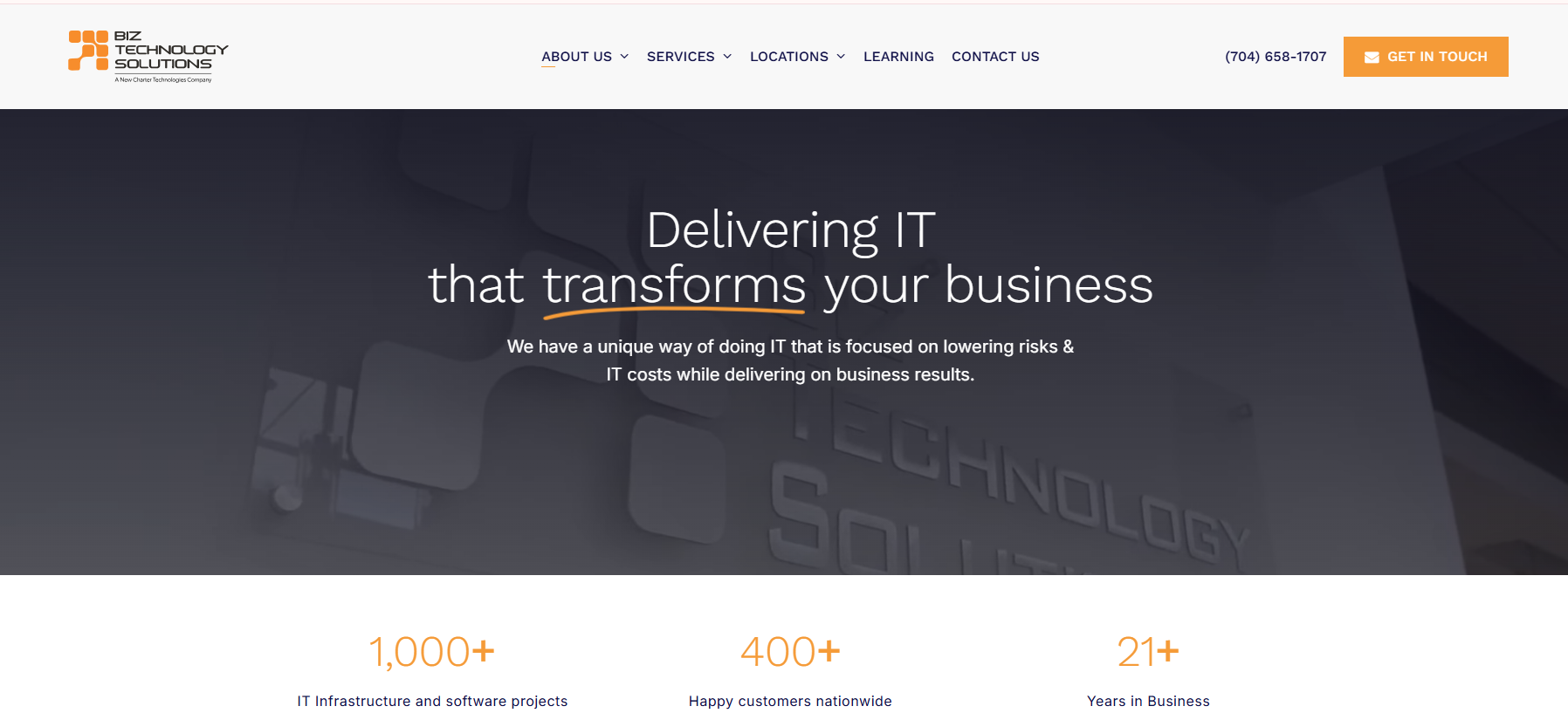 Biz Technology Solutions managed IT services in Greensboro, NC — homepage