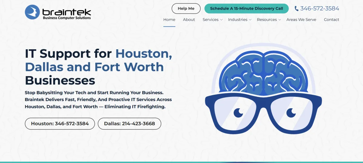Braintek healthcare IT services in Houston — homepage