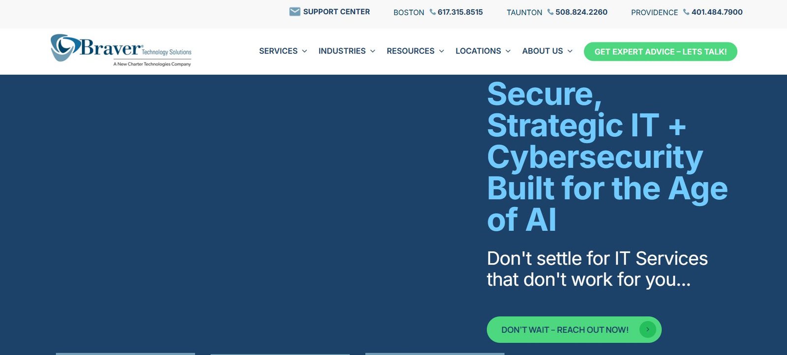 Braver Technology Solutions managed IT for legal firms in Boston homepage
