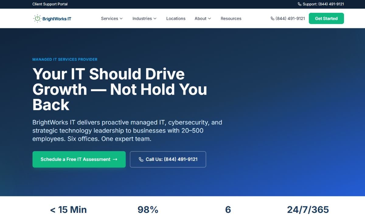 BrightWorks IT formerly Data Network Services Richmond VA homepage