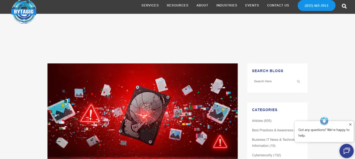 Bytagig cybersecurity MSP Portland Oregon homepage