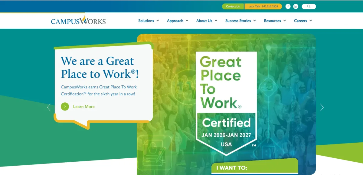 CampusWorks higher education IT managed services homepage
