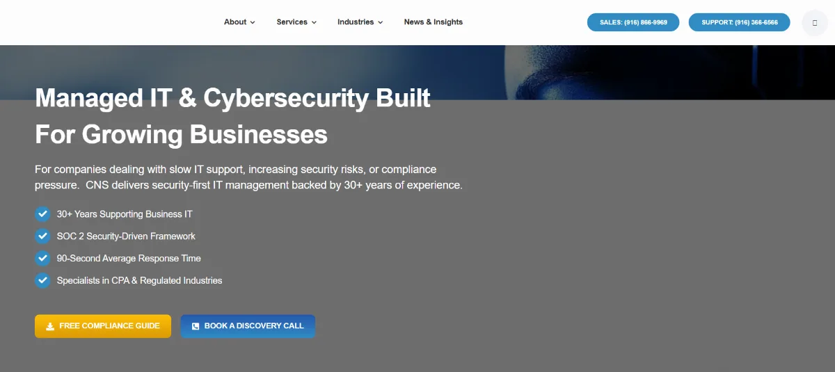 Capital Network Solutions managed IT in the Sacramento metro — homepage