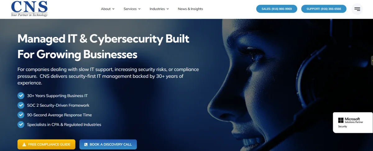 Capital Network Solutions managed IT services Sacramento CA homepage