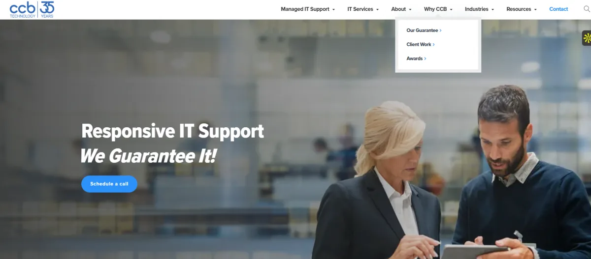 CCB Technology managed IT for financial services in Milwaukee homepage