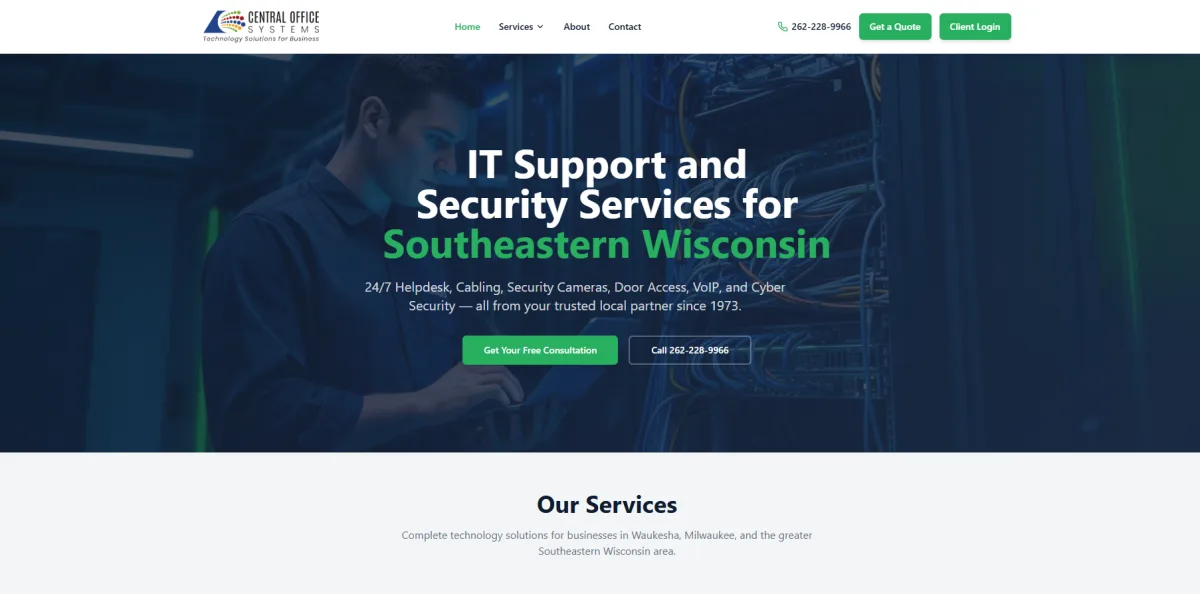 Central Office Systems law practice IT in the Milwaukee area homepage