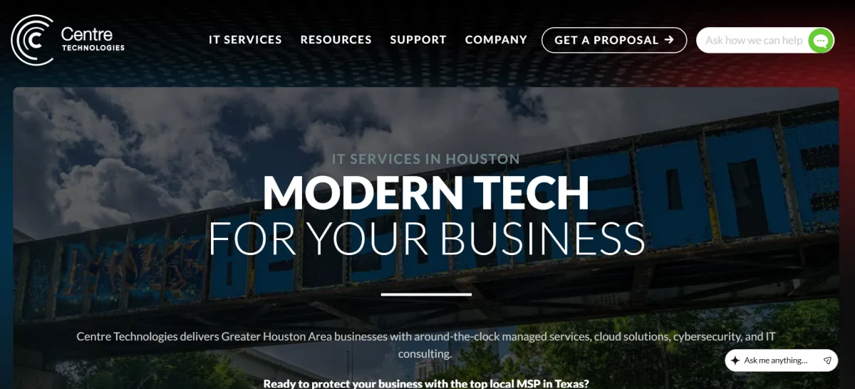 Centre Technologies energy IT services in Houston - homepage