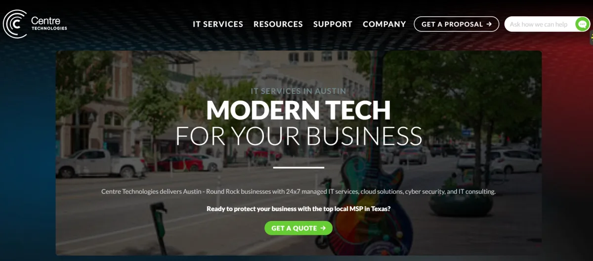 Centre Technologies managed IT services in Austin — homepage