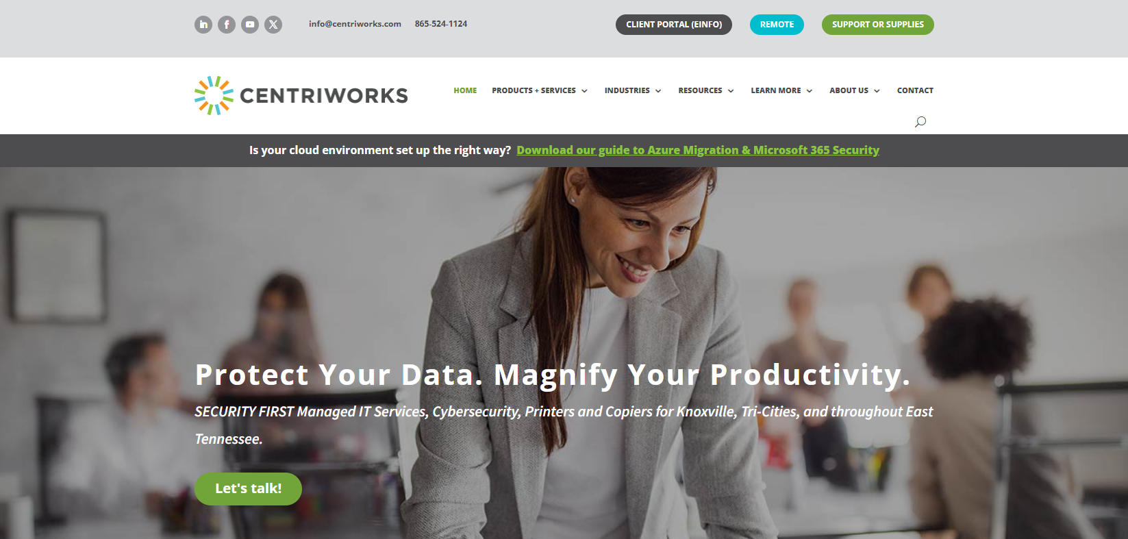 Centriworks managed IT services in Knoxville TN — homepage