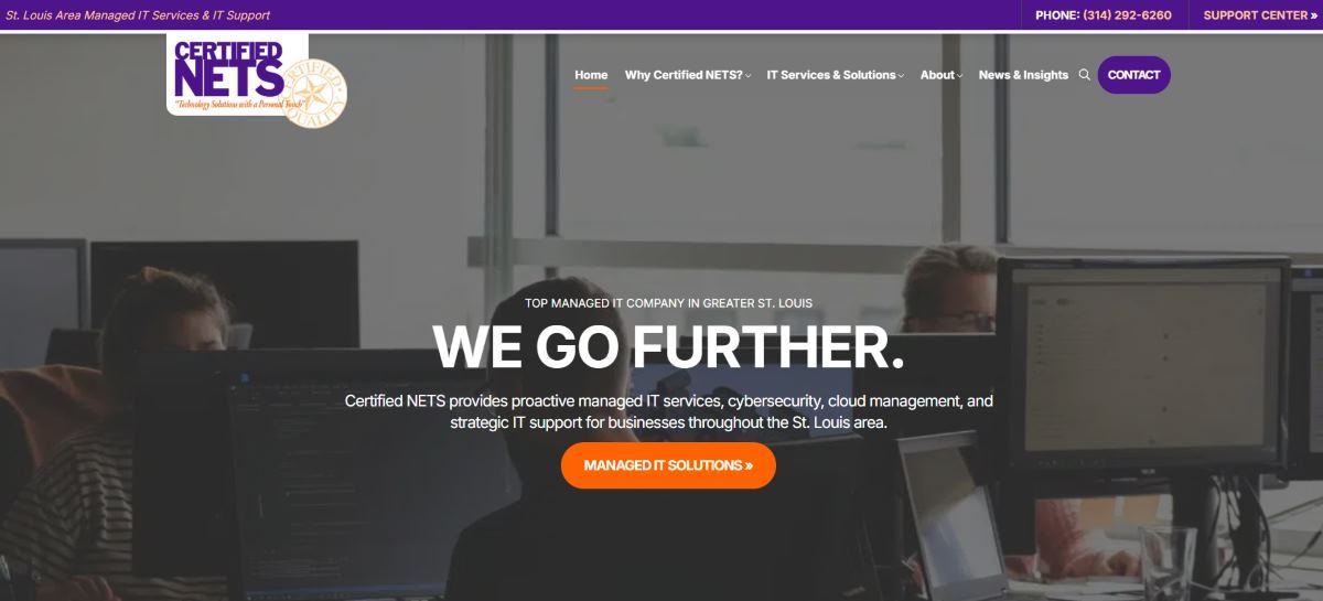 Certified NETS managed IT services St. Louis MO homepage