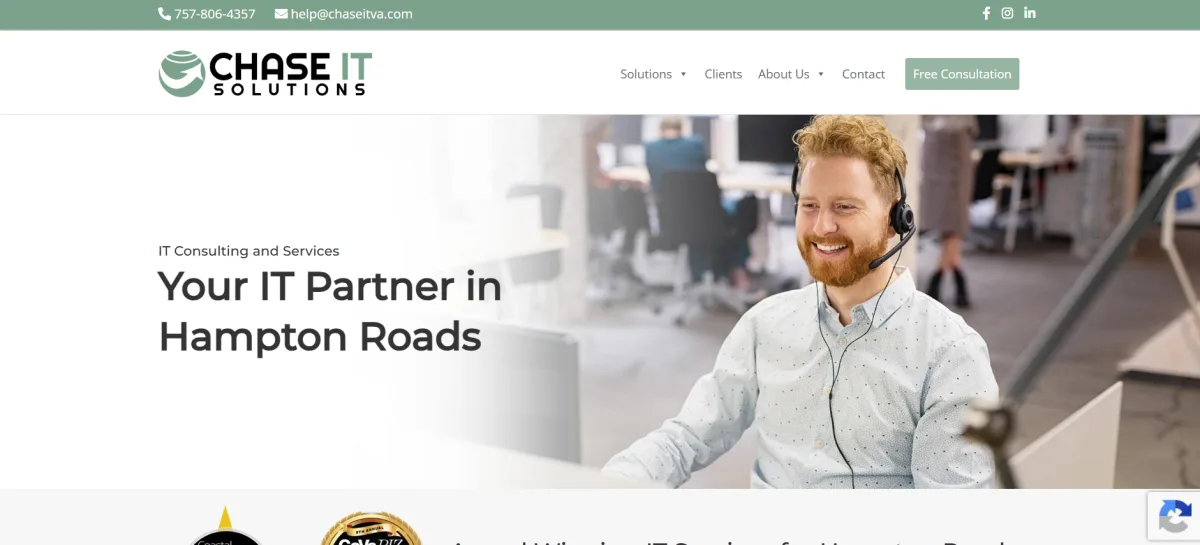 ChaseIT Solutions Virginia Beach managed IT small business — homepage