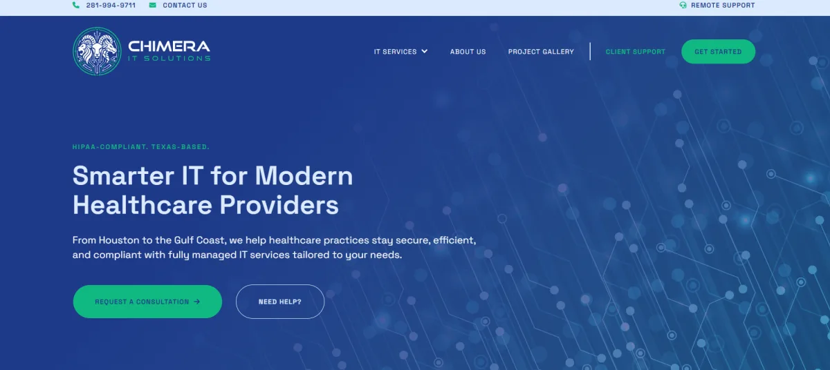Chimera IT Solutions healthcare IT services in Katy — homepage