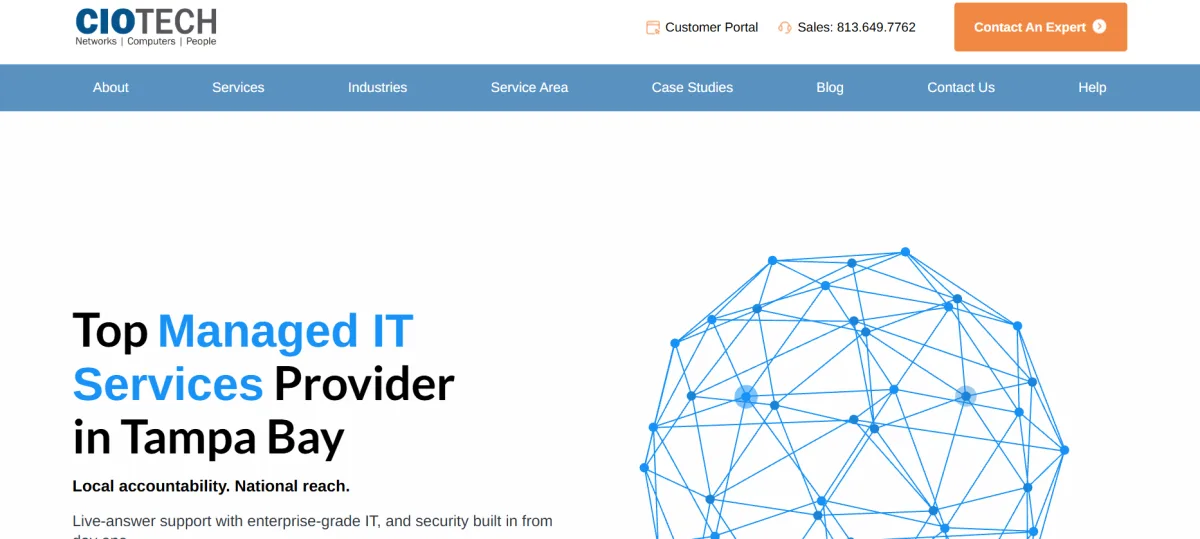 CIO Technology Solutions managed IT for financial firms in Tampa homepage