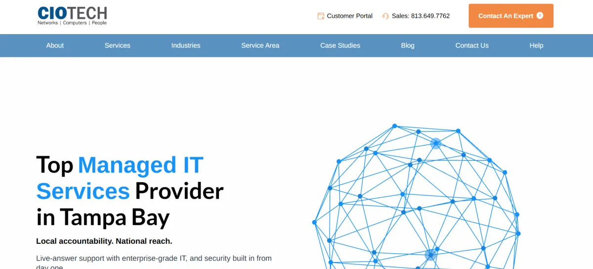 CIO Technology Solutions managed IT services for hospitality in Tampa homepage