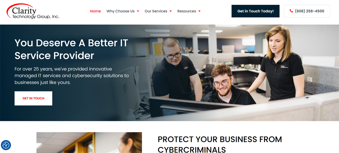 Clarity Technology Group managed IT services in Madison, WI — homepage
