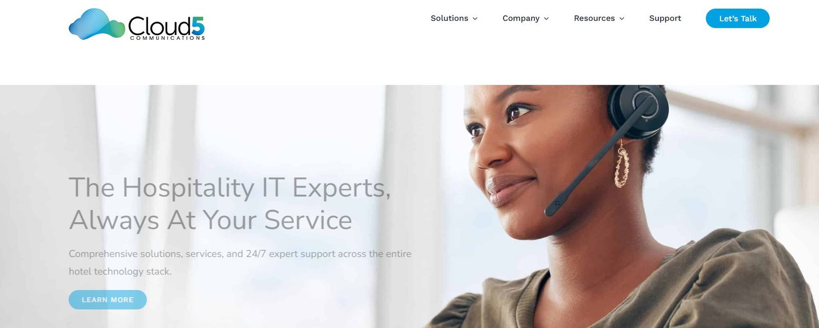 Cloud5 Communications hospitality technology managed services homepage