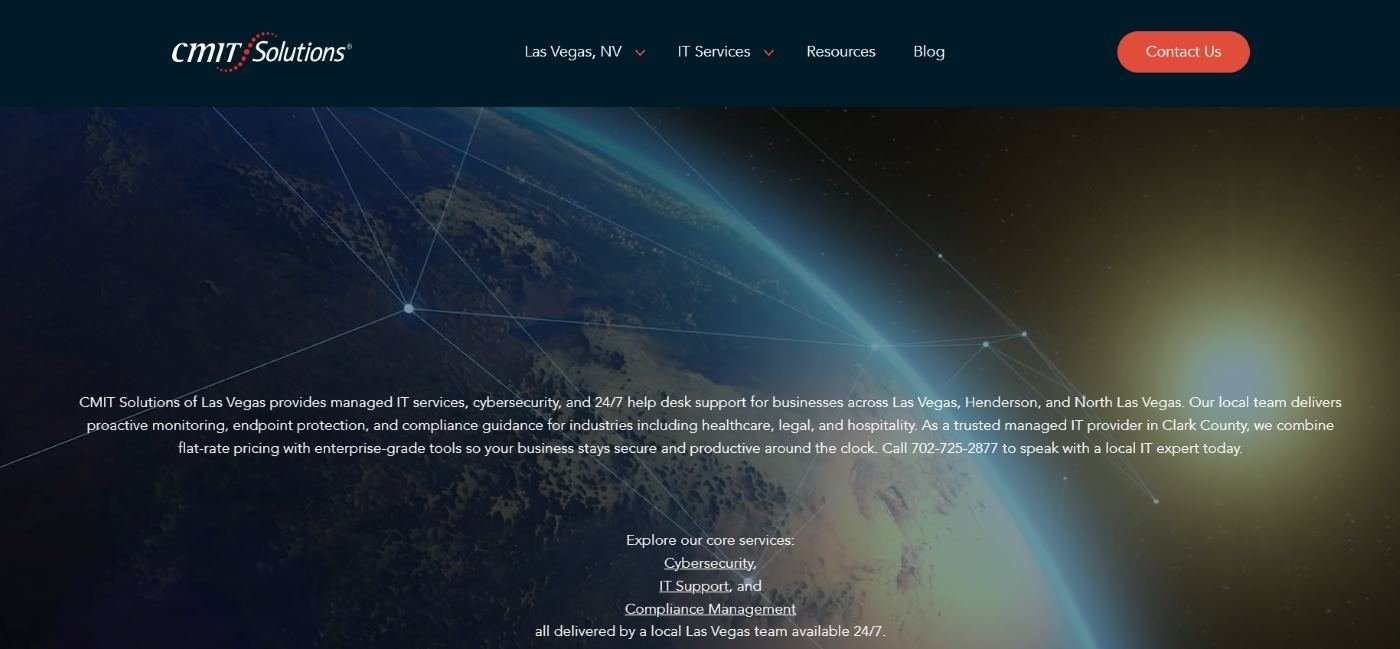 CMIT Solutions of Las Vegas hospitality IT homepage