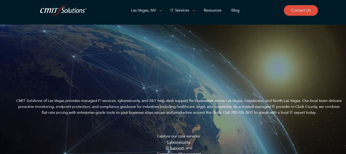 CMIT Solutions of Las Vegas managed IT services for construction in Las Vegas NV homepage