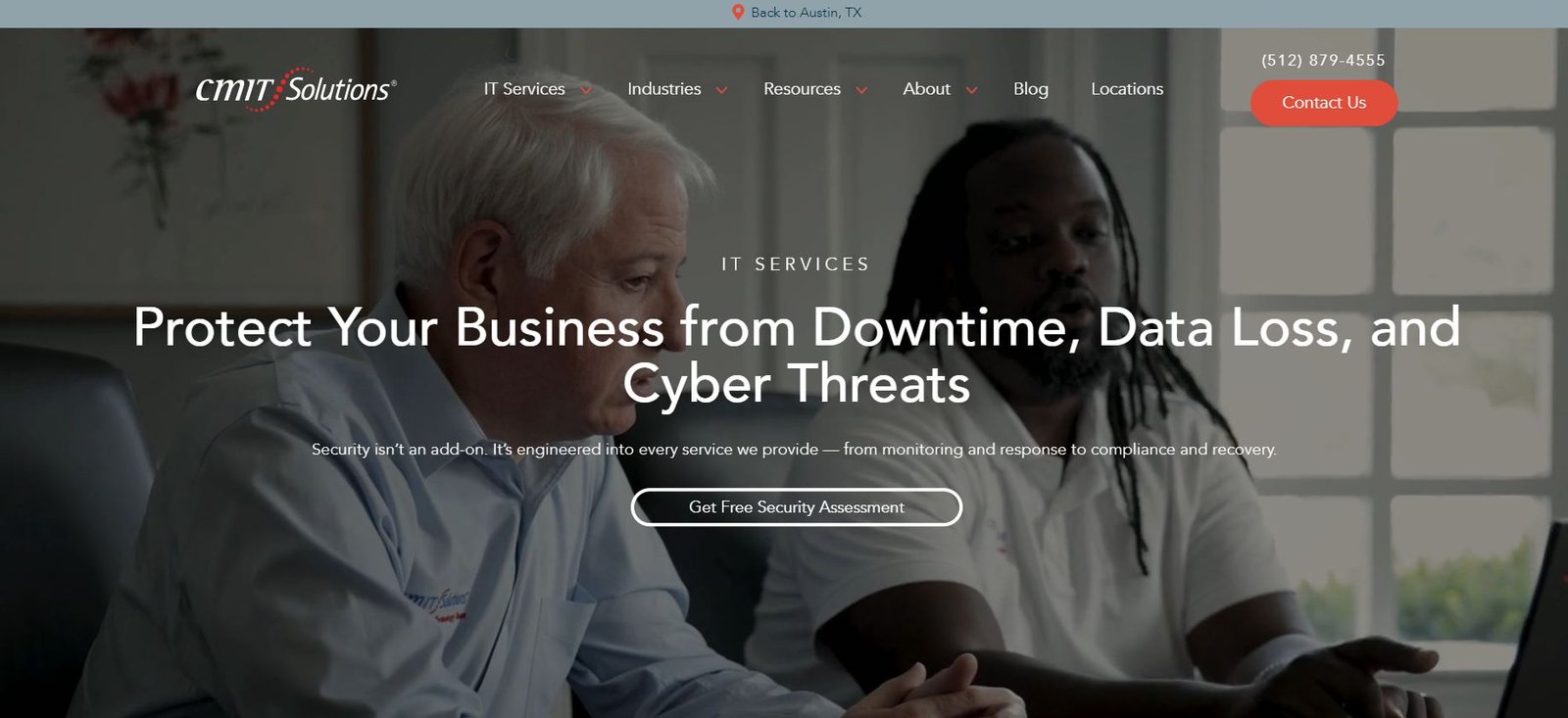 CMIT Solutions managed IT services hospitality industry homepage