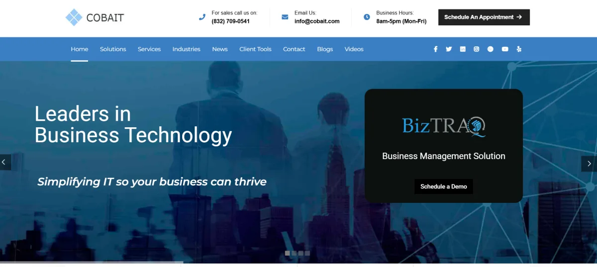 COBAIT oil and gas managed IT in Houston - homepage