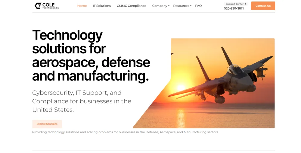 Cole Technologies Tucson defense contractor IT support homepage