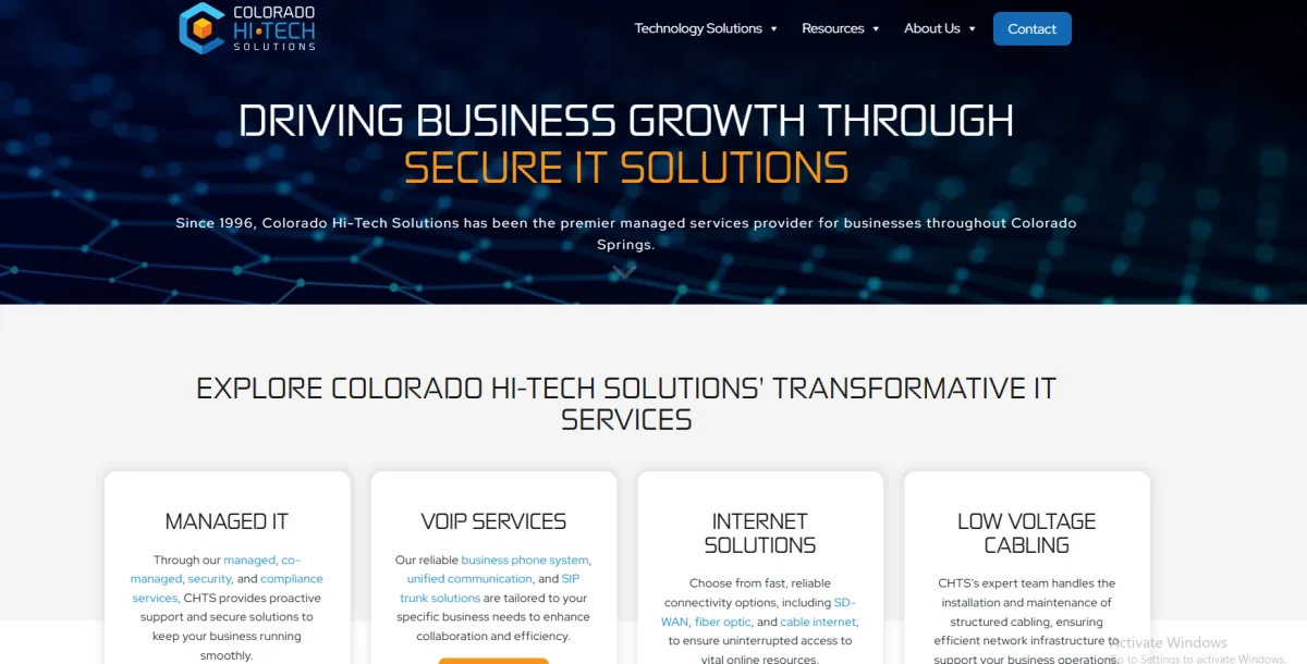 Colorado Hi-Tech Solutions medical office IT Colorado Springs homepage
