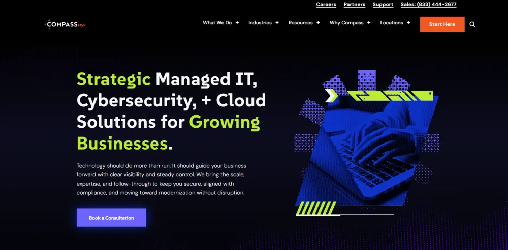 CompassMSP managed IT services for defense contractors in Tucson AZ — homepage