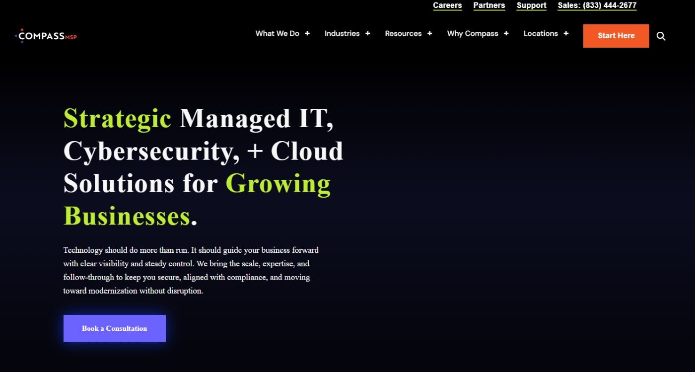 CompassMSP managed IT for financial services in Baltimore homepage