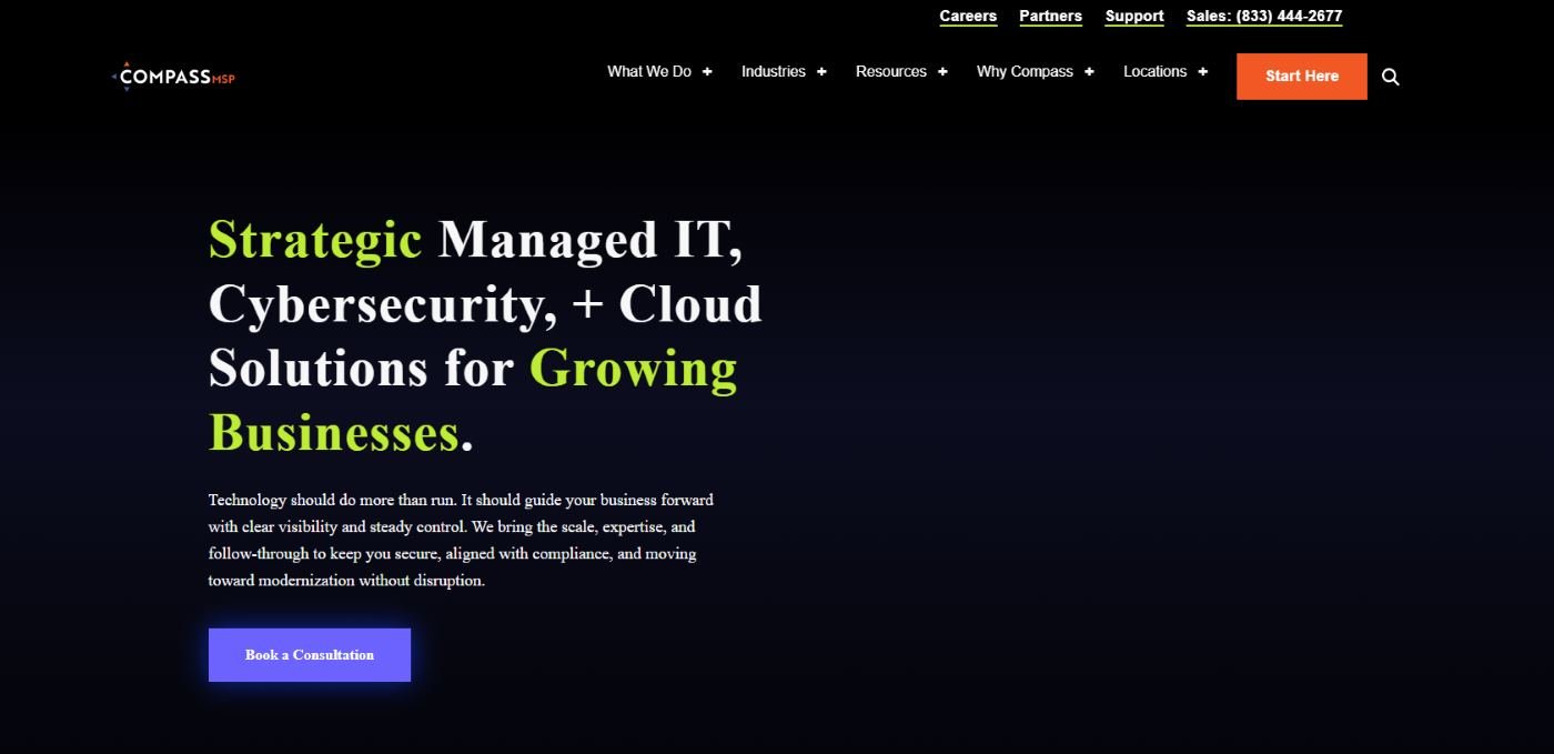 CompassMSP HITRUST and HIPAA compliance managed IT for Baltimore healthcare homepage