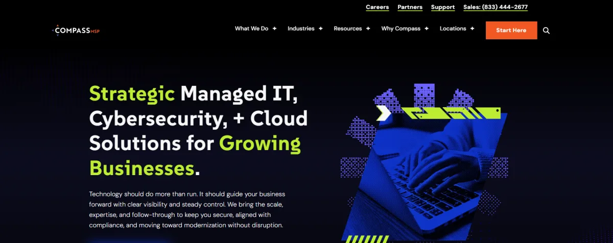 CompassMSP HITRUST-certified managed IT homepage for Denver healthcare