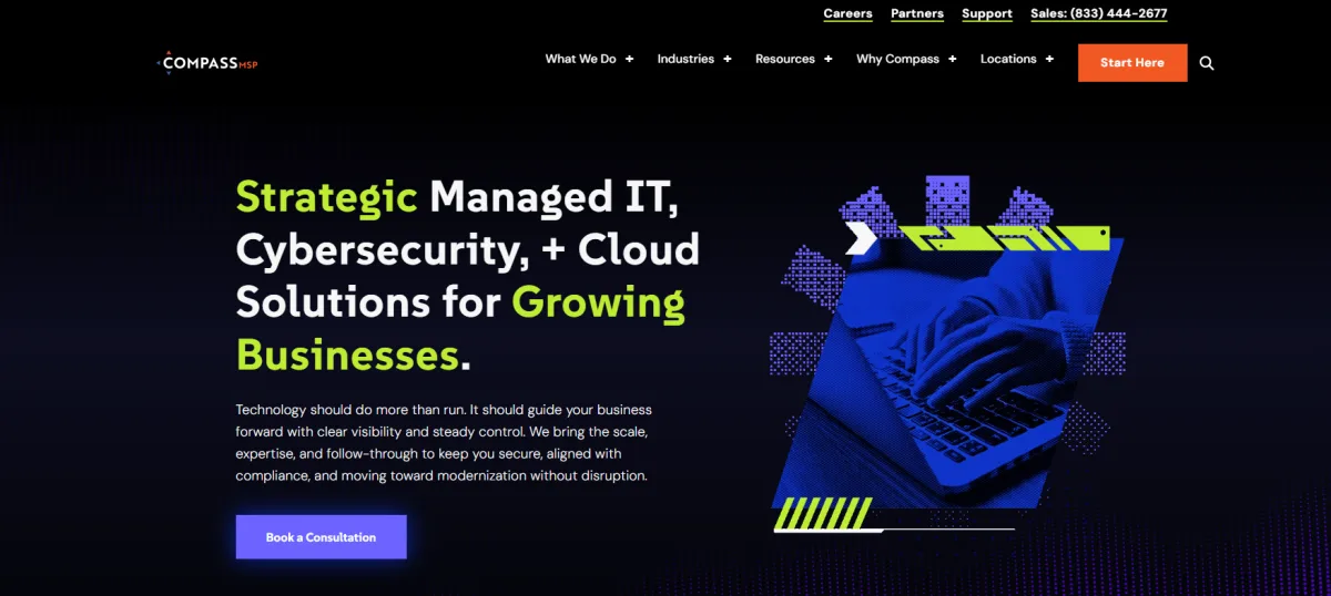 CompassMSP managed IT services for logistics and transportation homepage