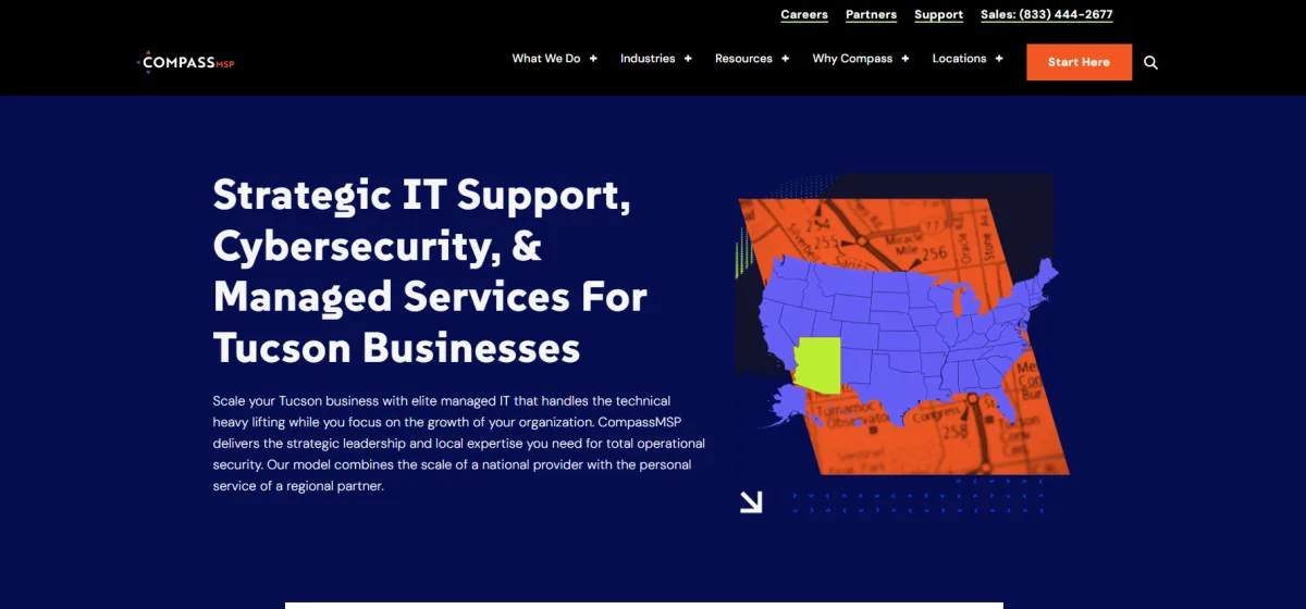 CompassMSP managed IT services for manufacturing Tucson Arizona homepage