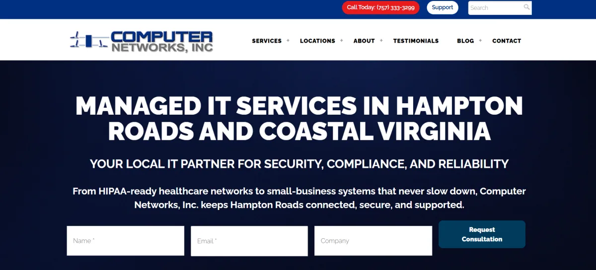 Computer Networks Inc Virginia Beach IT support professional services — homepage