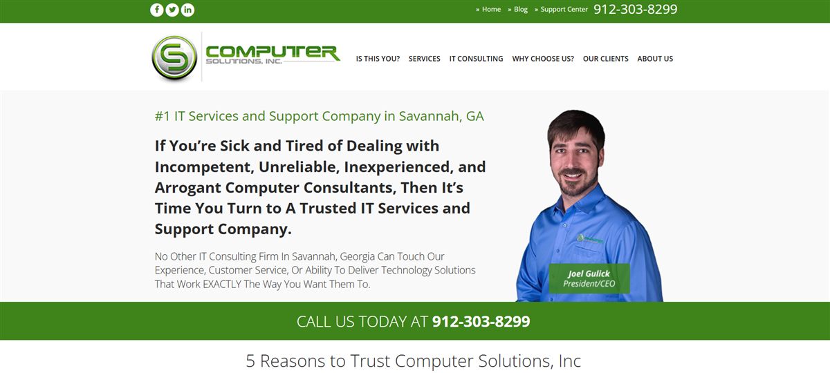 Computer Solutions Inc managed IT services Savannah GA - homepage