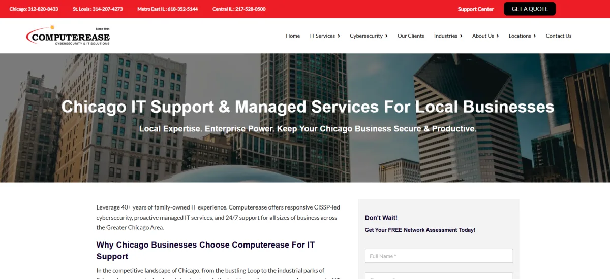 Computerease managed IT services in Chicago — homepage