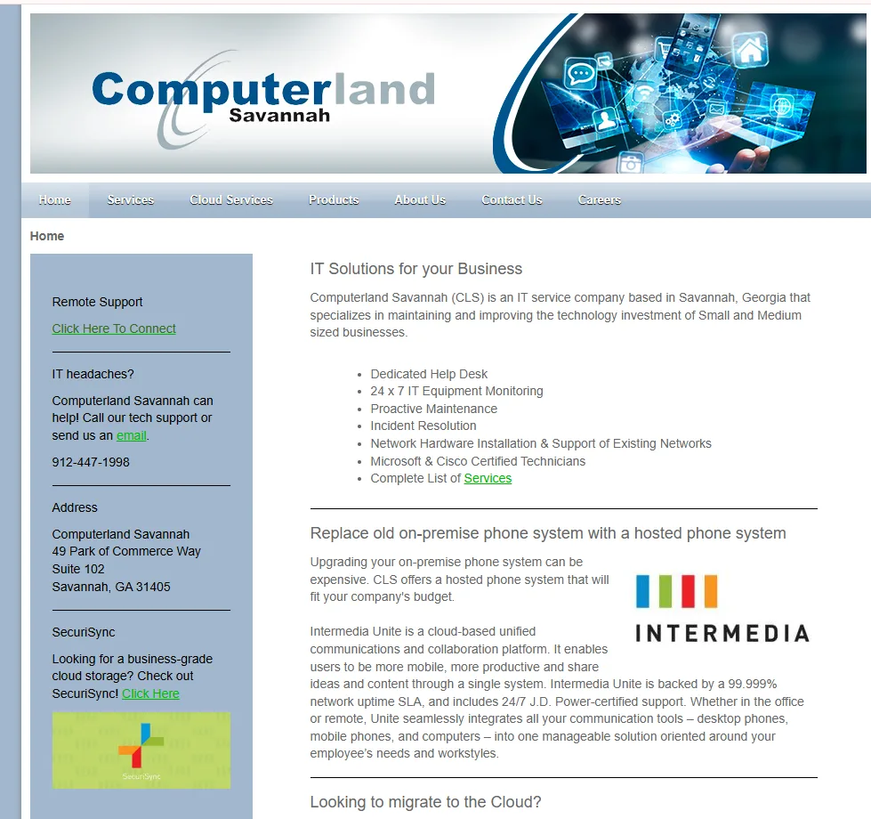Computerland Savannah managed IT services for small and mid-sized businesses — homepage