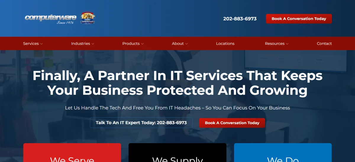 Computerware medical practice IT support Vienna VA homepage
