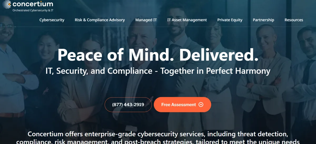 Concertium healthcare managed IT services in Tampa homepage