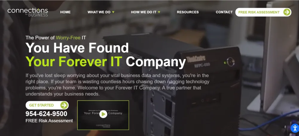 Connections for Business managed IT for Broward County homepage screenshot