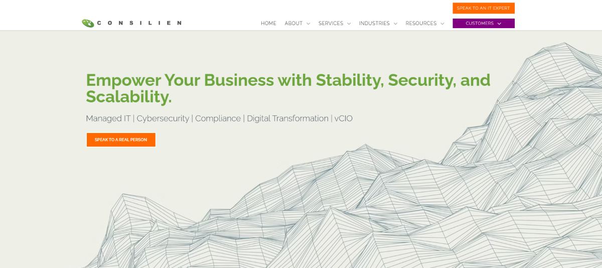 Consilien security-first managed IT for compliance-aware startups homepage screenshot