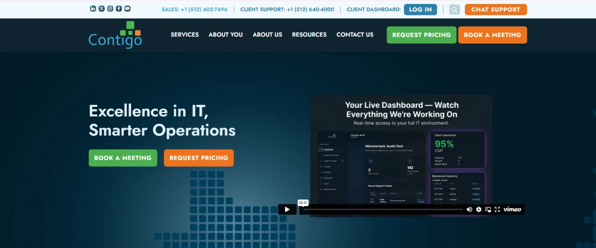 Contigo Technology managed IT services for startups in Austin TX, homepage