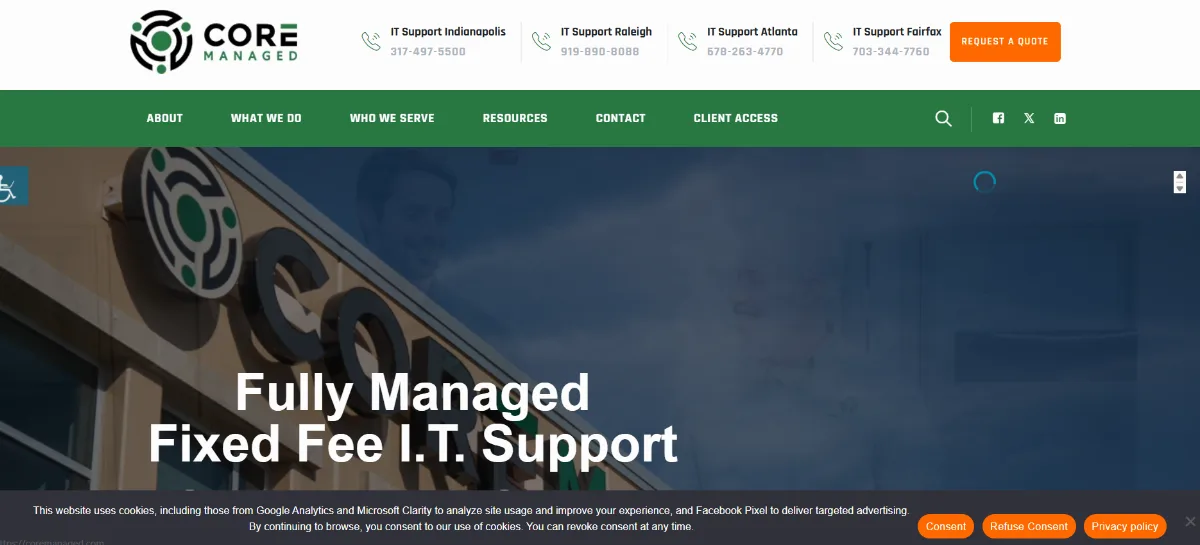 Core Managed managed IT for Indianapolis professional firms — homepage